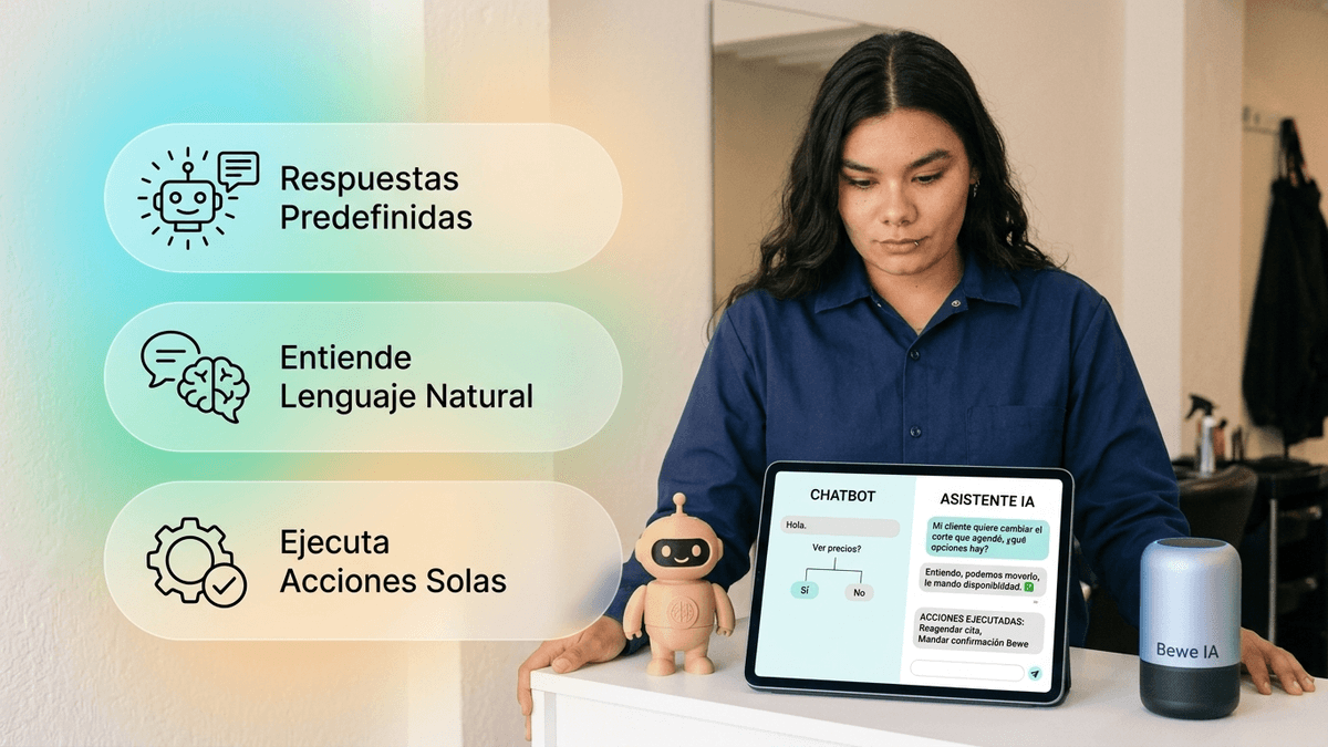 Diferencia entre un chatbot y un asistente de IA