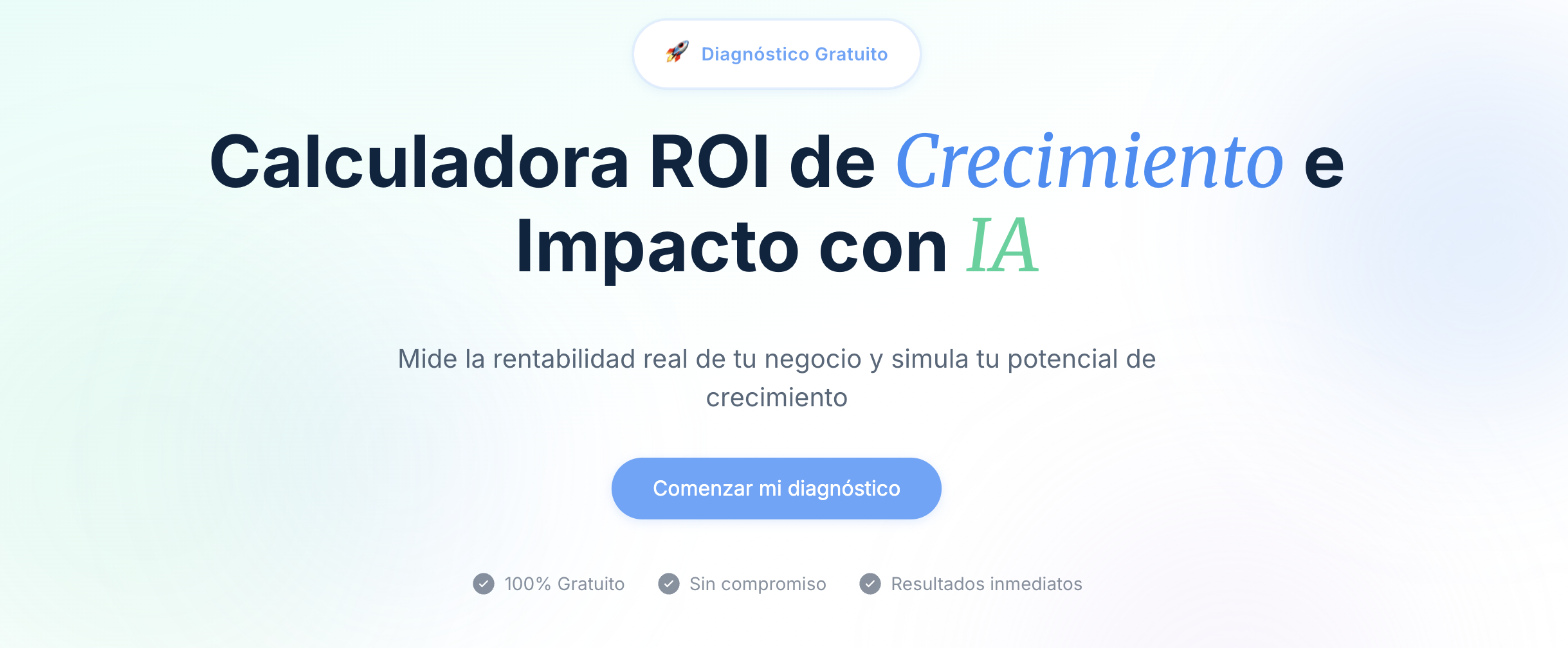 Vista previa de la Calculadora de ROI e Impacto IA